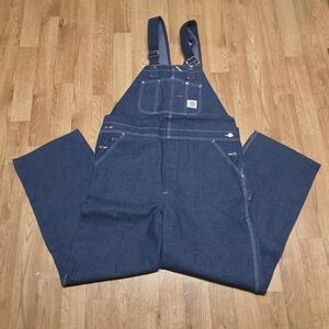 CARHARTT R08 DNM Men 42x32 Bib Overalls Carpenter Blue Denim Workwear